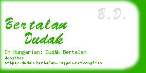 bertalan dudak business card